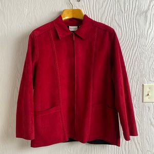 Alfred Dinner Red Faux Suede Jacket - 18